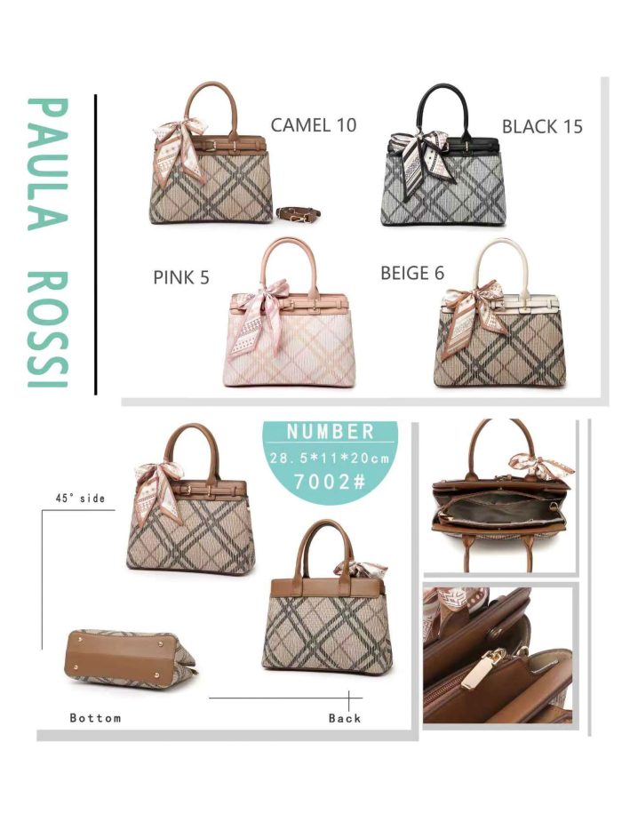 Bolso de mano cuadros lazo