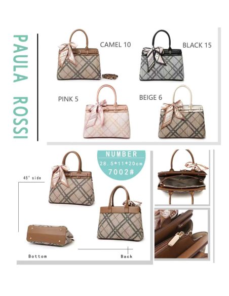 Bolso de mano cuadros lazo