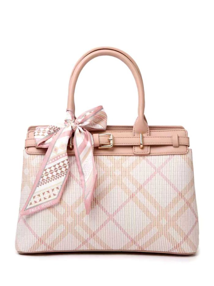 Bolso de mano cuadros lazo