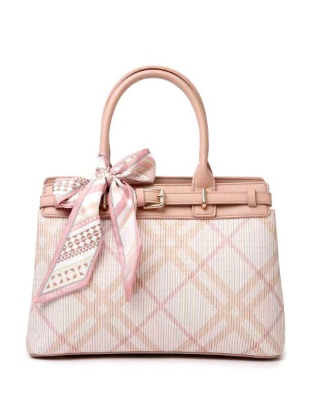 Bolso de mano cuadros lazo