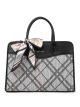 Bolso tote cuadros estilo maletín lazo