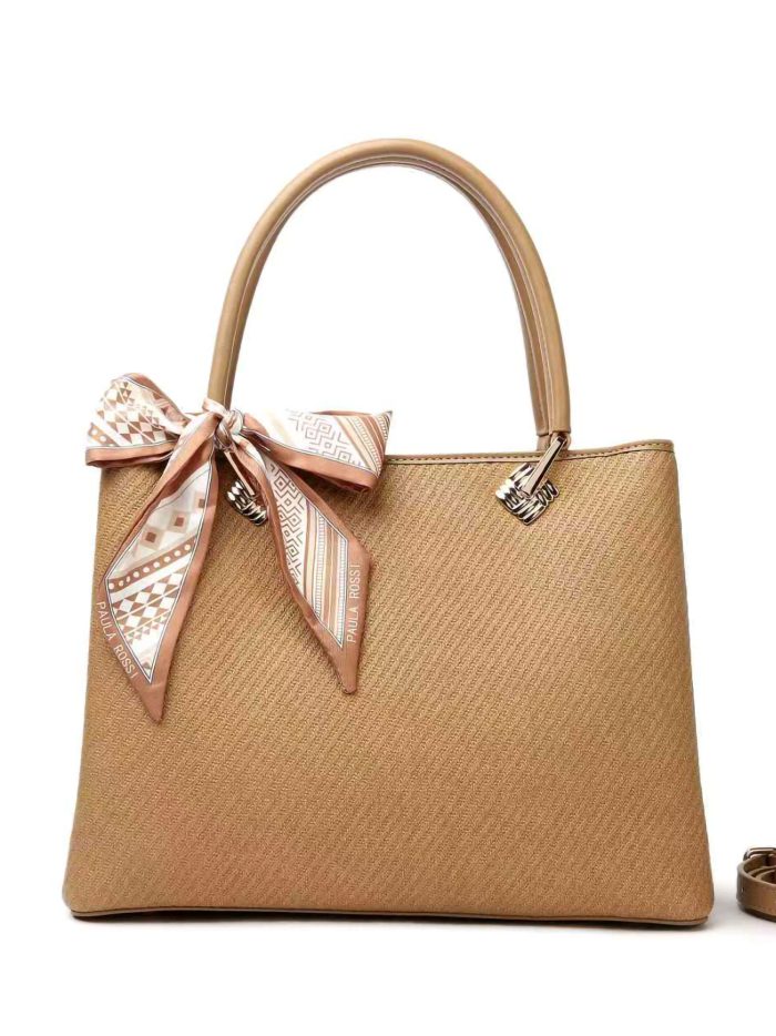 Bolso tote textura lazo lateral