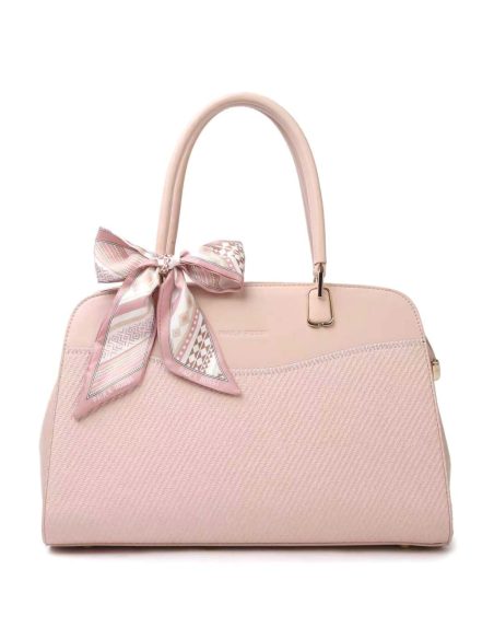 Bolsa texturizada com amarração lateral