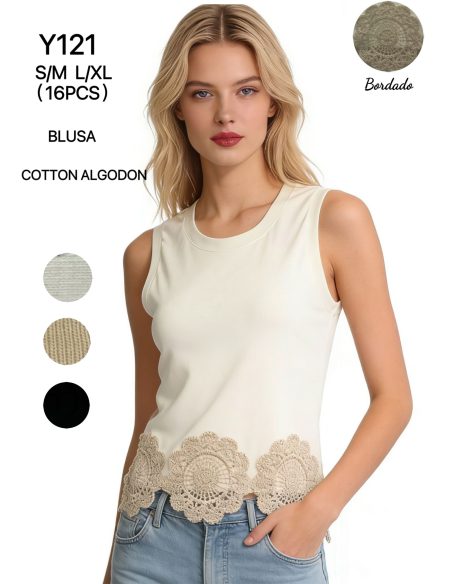Blusa algodón bordado