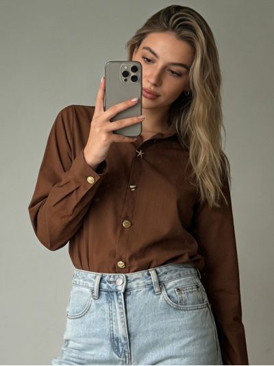 Camisa algodón botones estrella