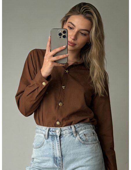 Baumwollhemd mit Sternknöpfen