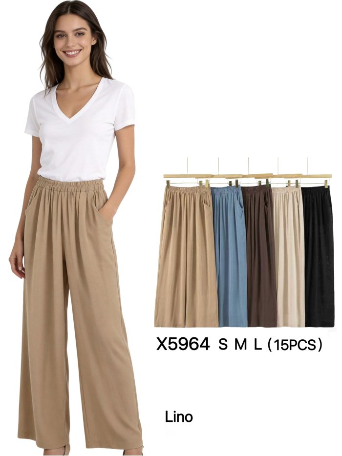 Pantalón palazzo lino