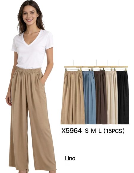 Pantalón palazzo lino