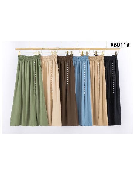 Falda midi lino botones