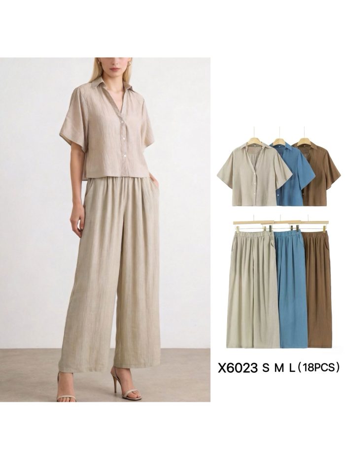 Conjunto de camisa de manga curta e calça