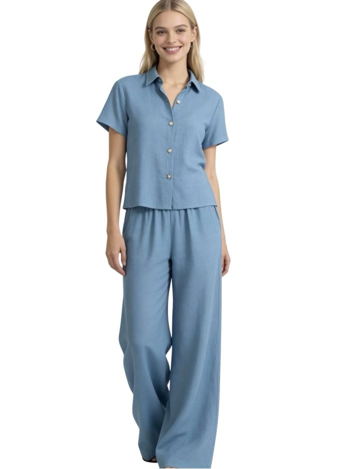 Conjunto Camisa botones estrella + pantalón