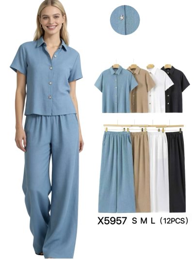Co-Ord Shirt with star buttons & trousers 2