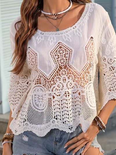 Blusa crochet calada boho