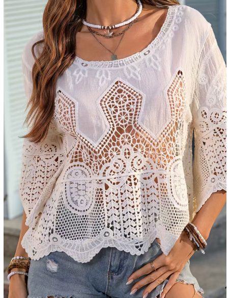 Boho-Häkelbluse