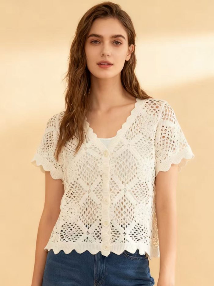 Cárdigan calado botones