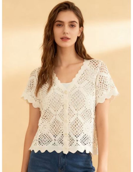 Cárdigan calado botones