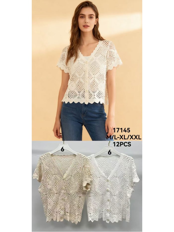 Cárdigan calado botones