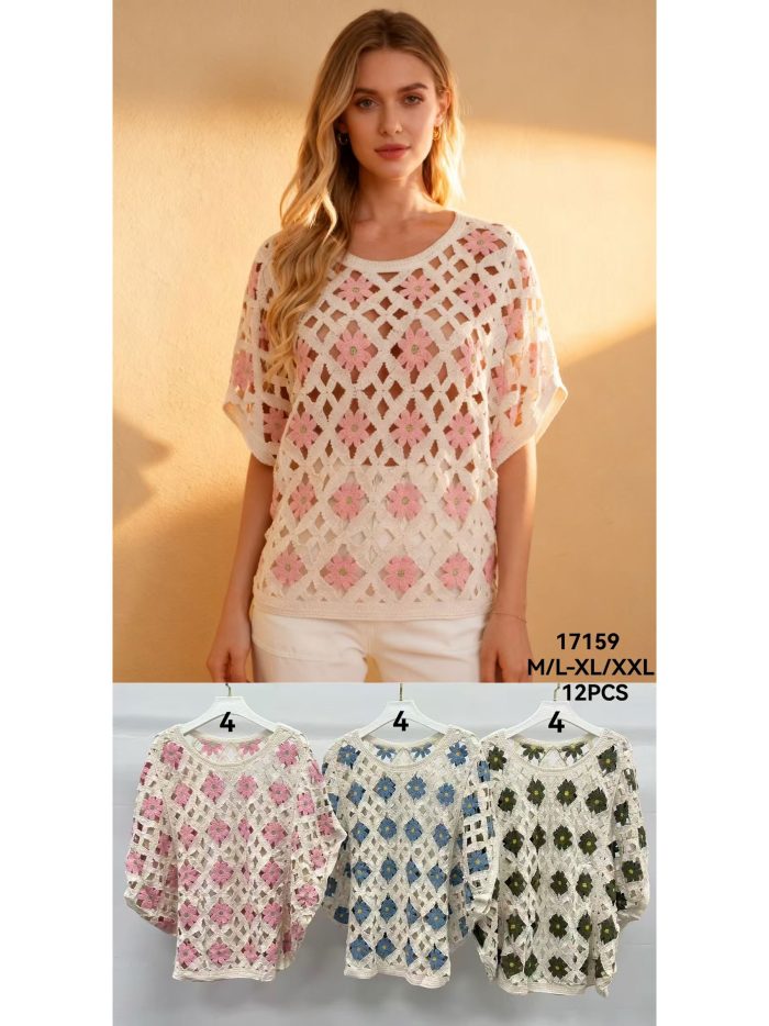 Blusa crochet flores