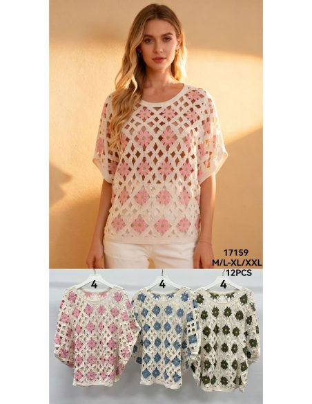 Blusa crochet flores