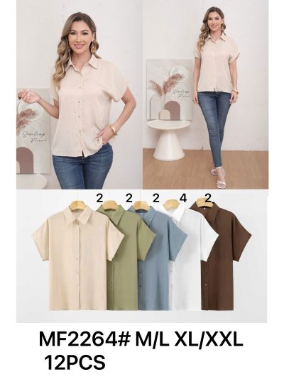 Camisa efecto seda manga corta 2