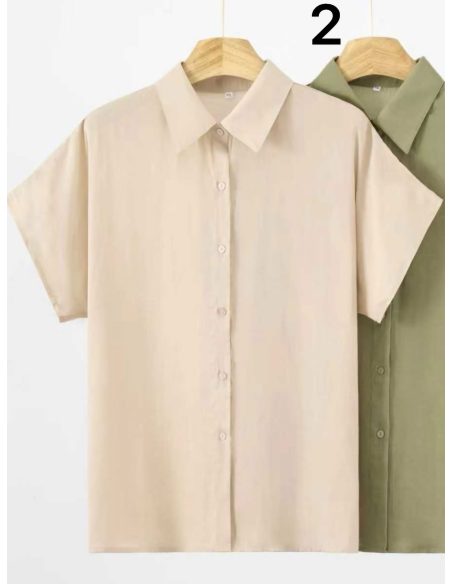 Camisa efecto seda manga corta