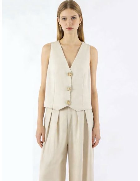 Co-Ord tailored waistcoat & wide-leg trousers