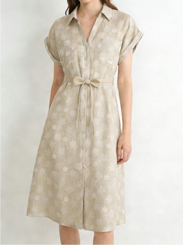 Vestido camisero estampado floral