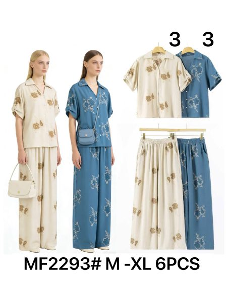 Completo camicia e pantaloni ricamati