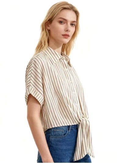 Camisa rayas nudo delantero