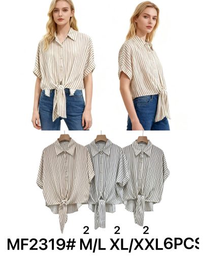 Camisa rayas nudo delantero 2