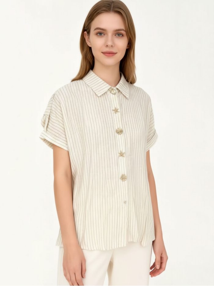 Camisa rayas botones marinos