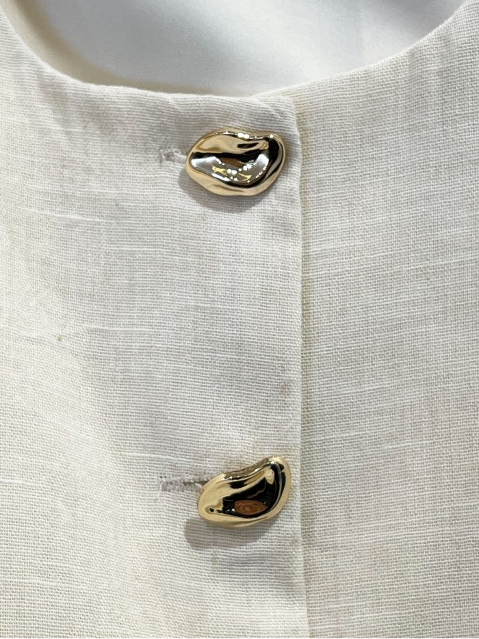 Conjunto chaleco + pantalón efecto lino