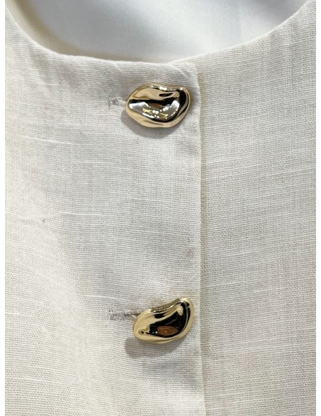 Conjunto chaleco + pantalón efecto lino