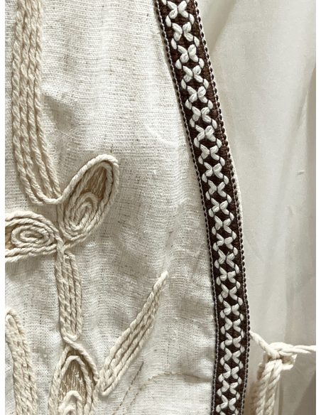 Ensemble gilet et pantalon en lin brodé