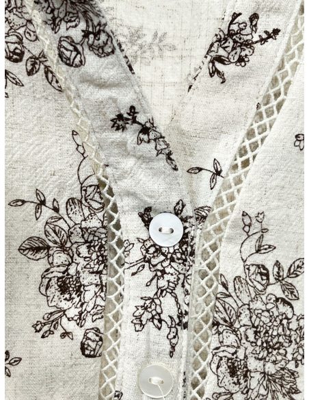 Blusa lino estampado floral