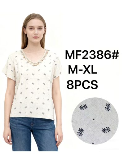 Blusa lino estampado conchas 2