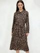 Leopard shirt dress with belt