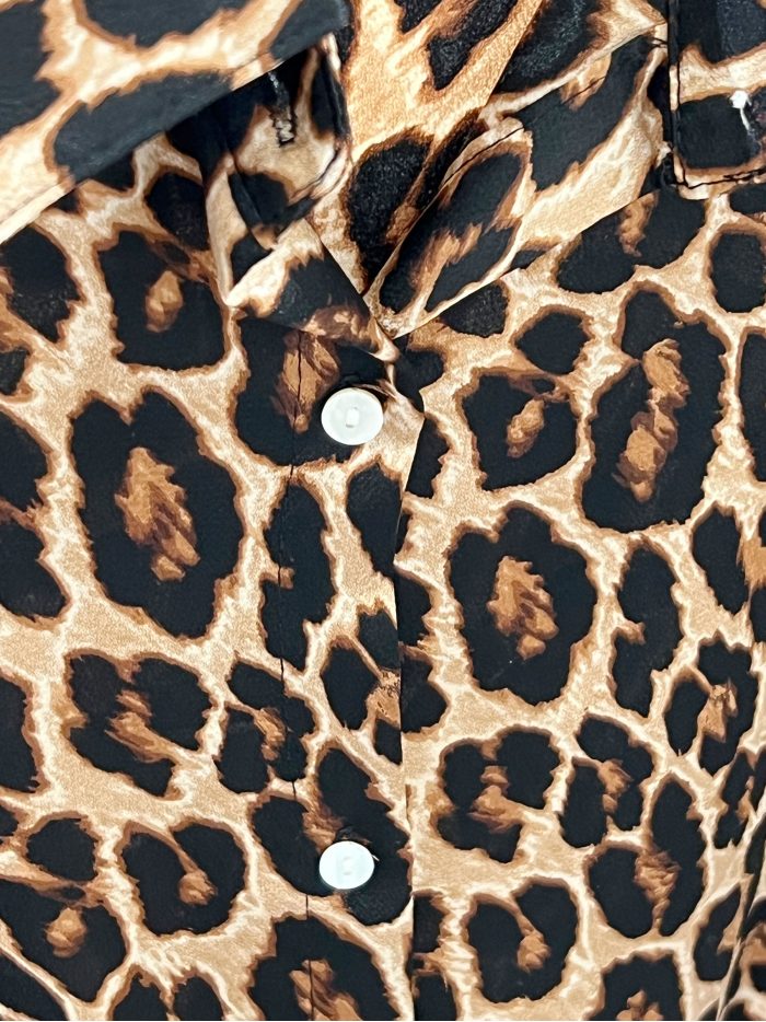 Leopard shirt dress with belt