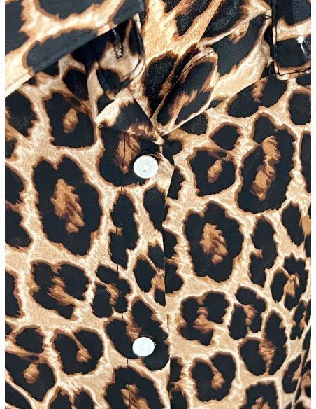 Leopard shirt dress with belt