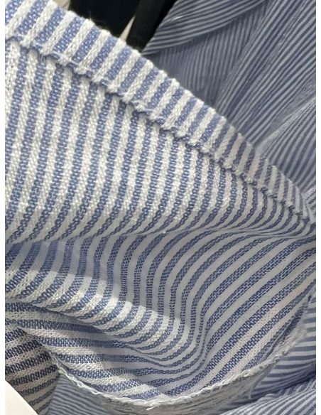 Vestido camisero rayas finas cinturón