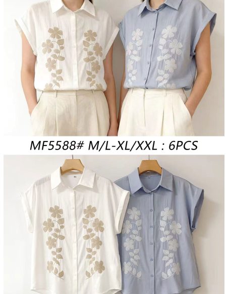 Hemd mit Blumenstickerei