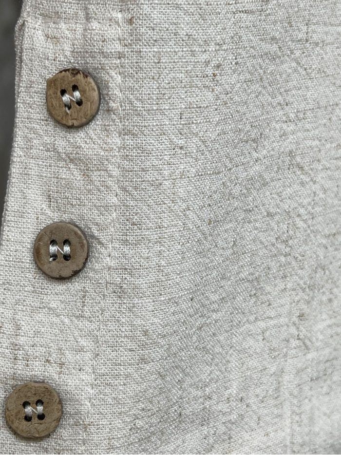 Blusa efecto lino botones laterales