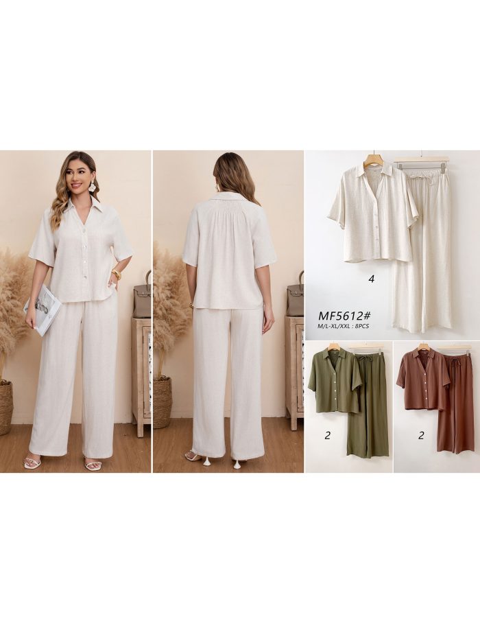 Co-Ord linen effect shirt & trousers