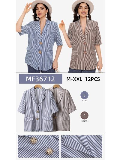 Blazer rayas broche joya 2