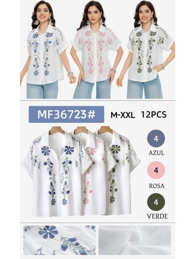 Camisa bordada flores 2