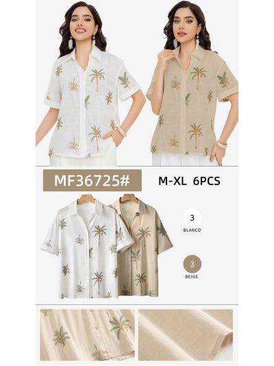 Chemise brodée avec des palmiers 2