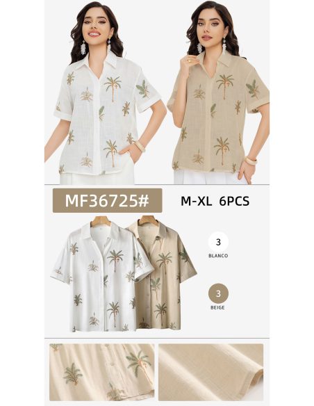 Besticktes Hemd mit Palmen