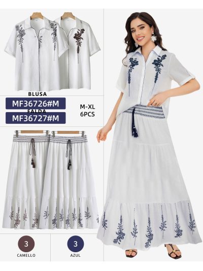 Falda larga bordada cintura nido 2