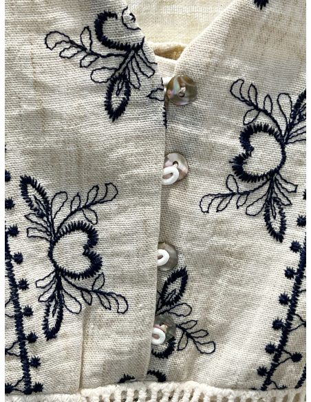 Blusa boho bordada canesú