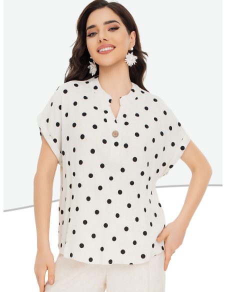 Blusa lino lunares